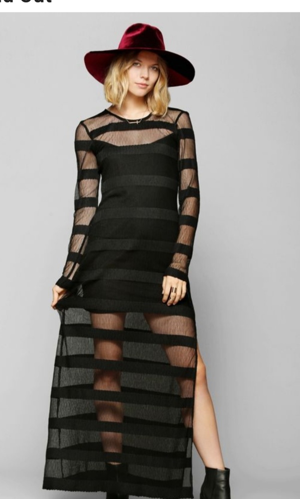 Backstage Criminal Mesh Stripe Maxi Dress